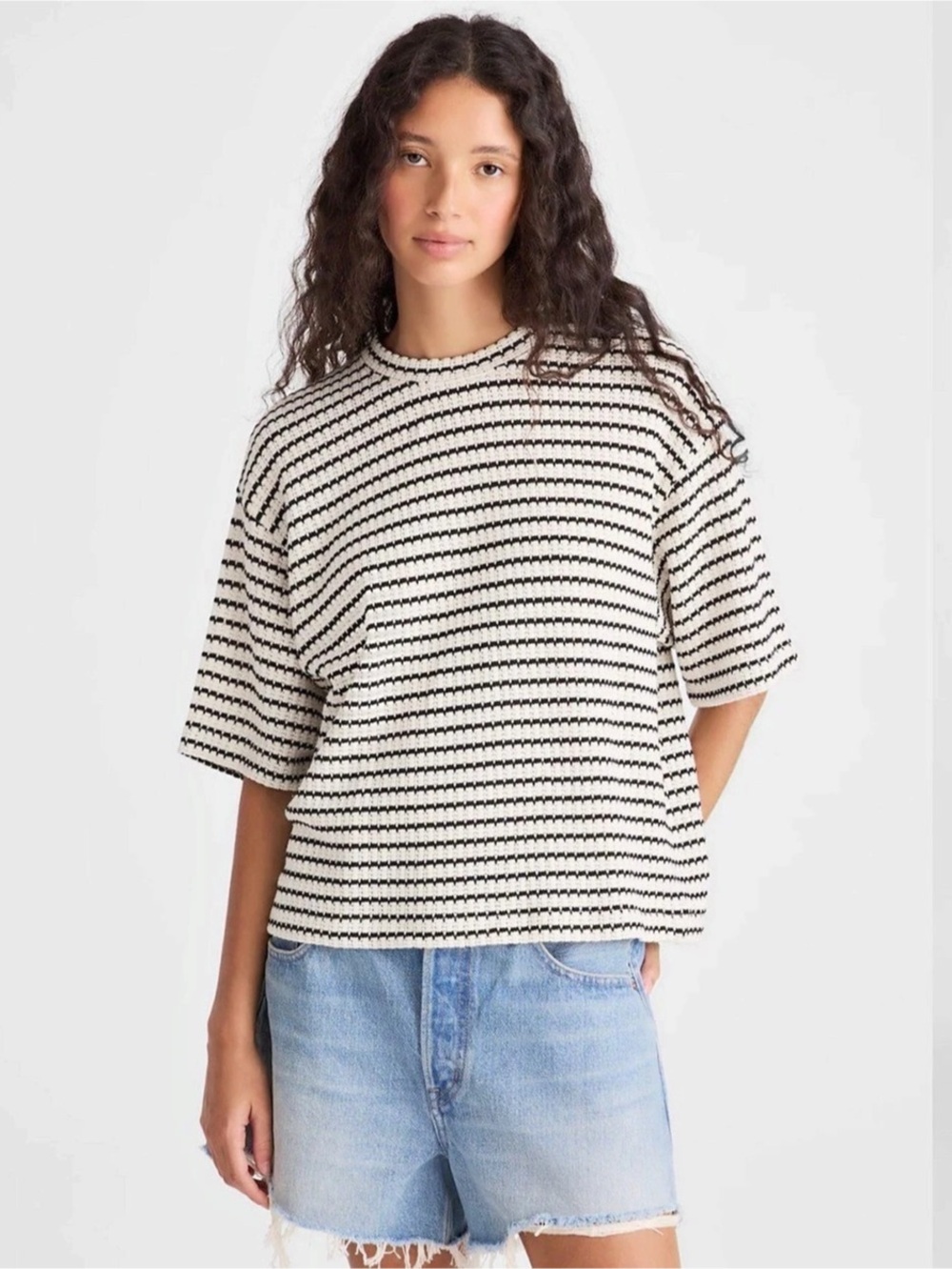 Madewell The Boxy Crop Tee in Allday Jersey Sz S NWT $68